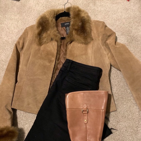 Alfani Jackets & Blazers - Beautiful suede and fur leather jacket